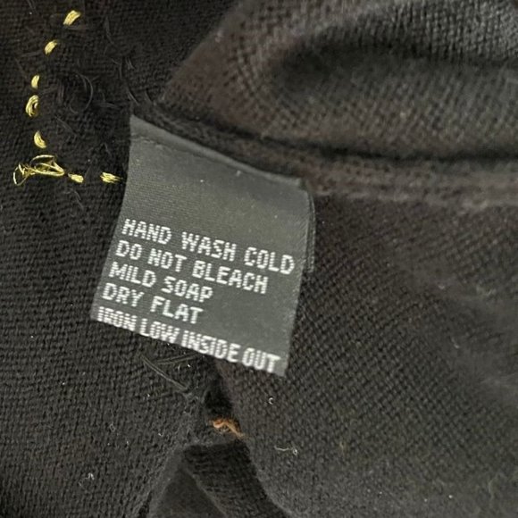 Black Sweater Sequin Palm Trees Size XL - Picture 4 of 9